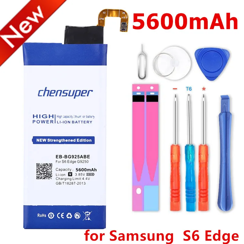 Chensuper 5600mAh EB-BG925ABE батарея для Samsung GALAXY S6 Edge батареи G9250 G925F G925FQ G925S | Мобильные
