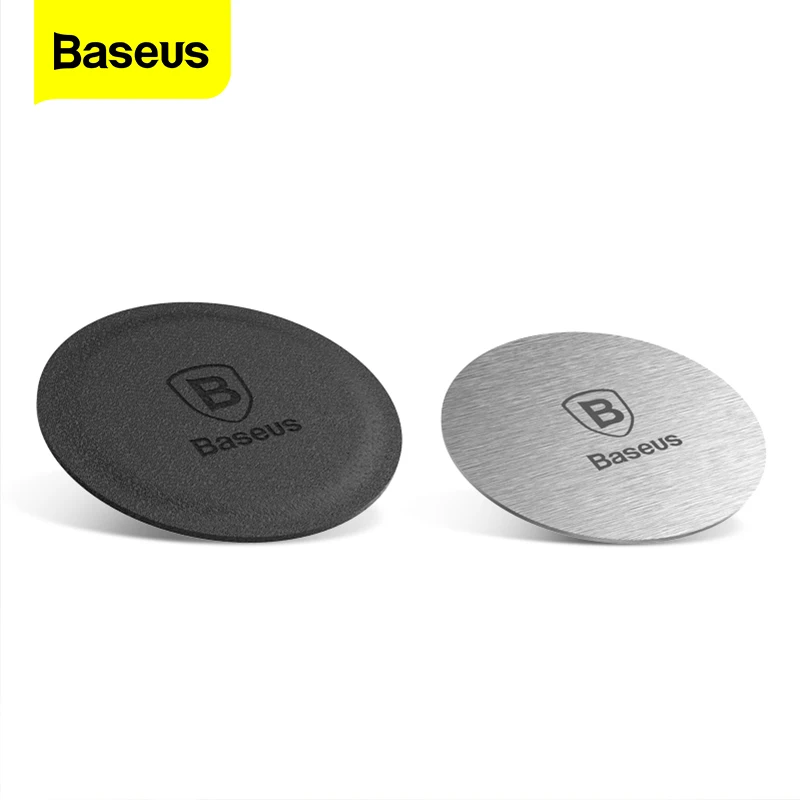 Baseus Magnetic Disk For Car Phone Holder 2 pieces Metal & Leather Iron Sheets Plate Use Magnet Mount Mobile Phone Holder Stand|Phone Holders & Stands| - AliExpress