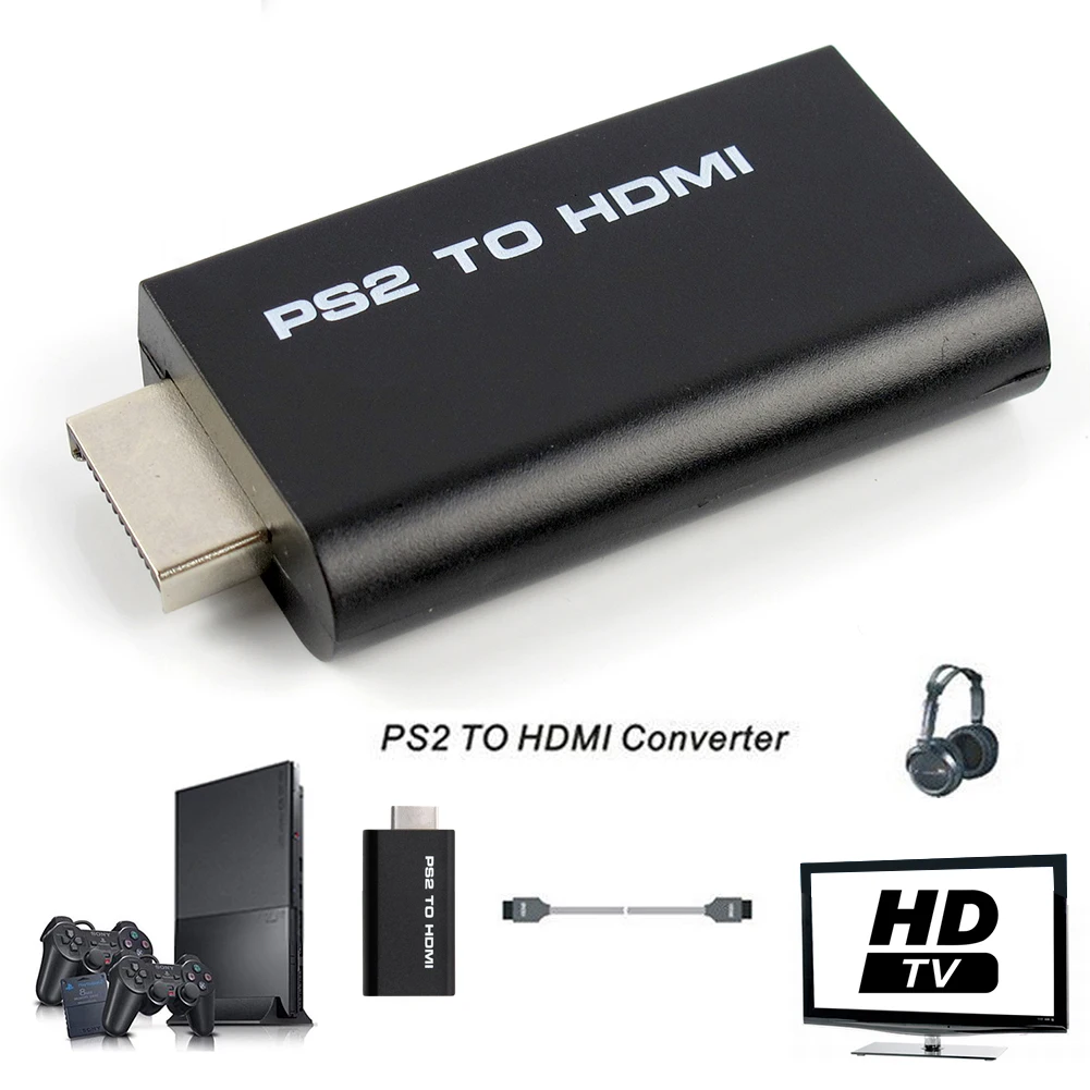 CHICLITS для PS2 к HDMI аудио видео конвертер адаптер 480i/480 p/576i с 3,5 мм аудио выход для всех режимов дисплея PS2