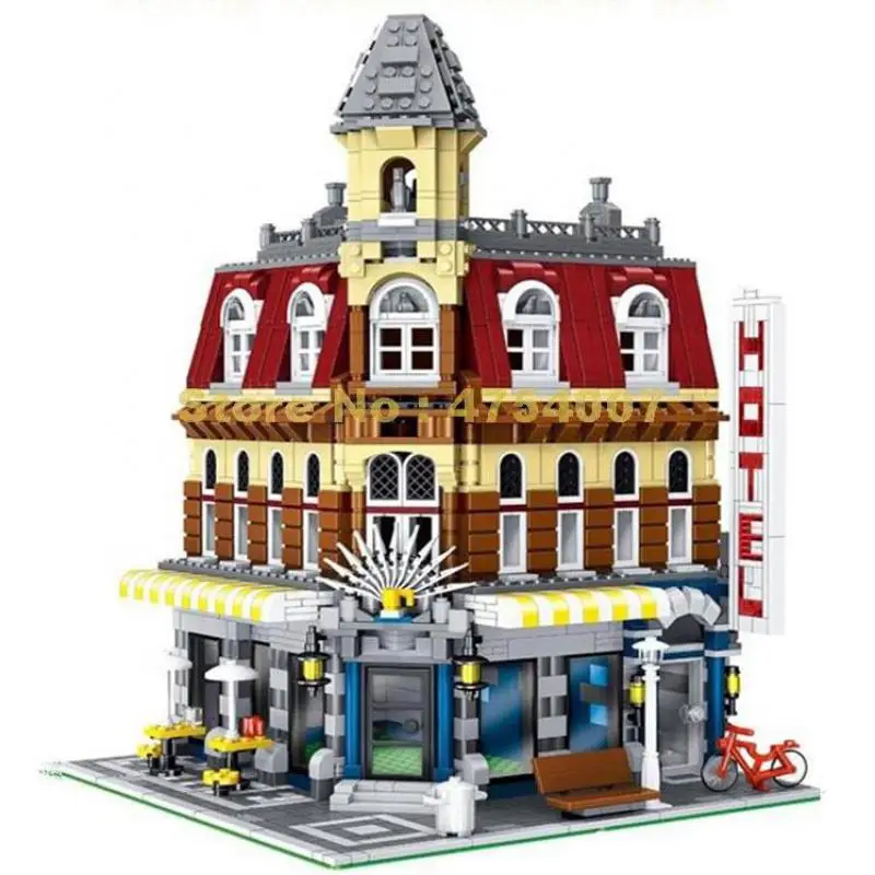 

In Stock 15002 legoinglys Cafe Corner 2133Pcs Creator Street View Model Building Blocks Compatible 10182 Children Education Toy