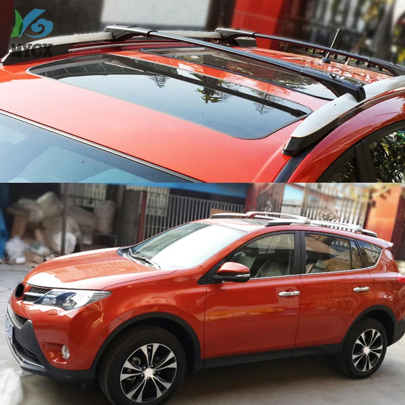 Горячая крыша бар горизонтальный рельс поперечный бар для Toyota RAV4 Rav 4 2013-, обновленная версия, 7075 класс алюминиевый сплав, может нагрузить 150 кг
