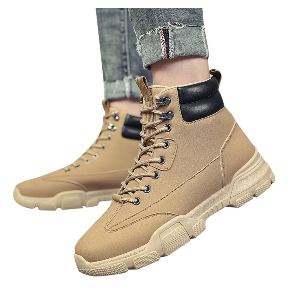 Men Ankle Boots Winter Quality Leather Men Ankle Boots New Men Casual Shoes Warm Vintage Snow Boots Classic Men Motorcycle Boots