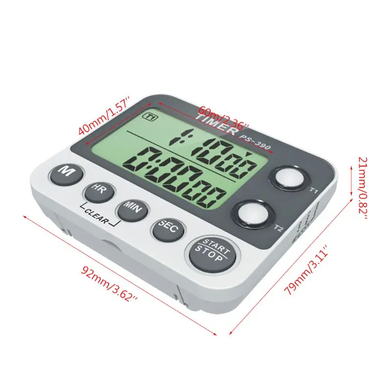 2 группы таймер секундомер портативный цифровой электронный обратного отсчета
