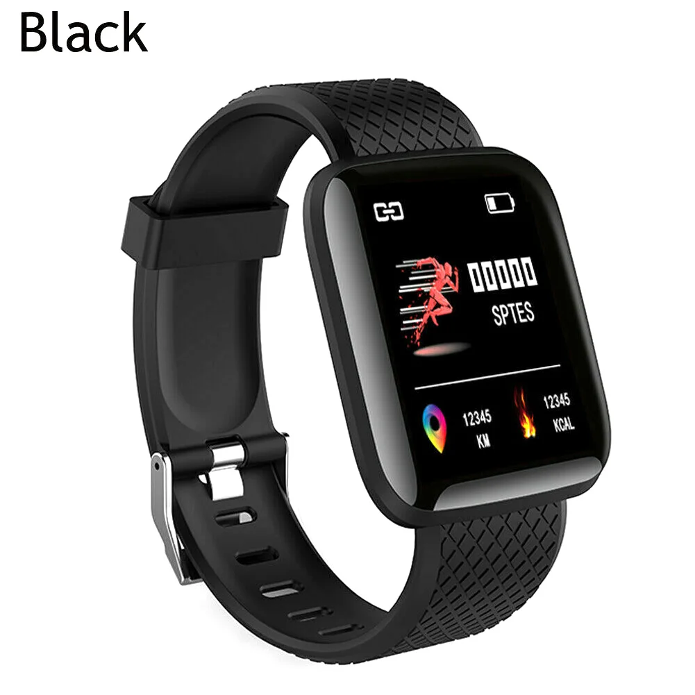 Black Смарт-часы с Bluetooth, пульсометр, кислородное кровяное давление, спортивное фитнес-устройство для отслеживания-капля - Цвет: Black