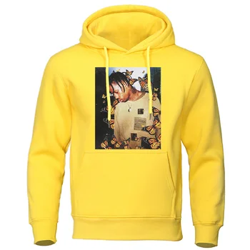 

2019 Autumn Winter Men's Hoodies Travis Scott Butterfly Fashion Tracksuit Effect Rap Music Sweatshirts Man Pullover Hip Hop Tops