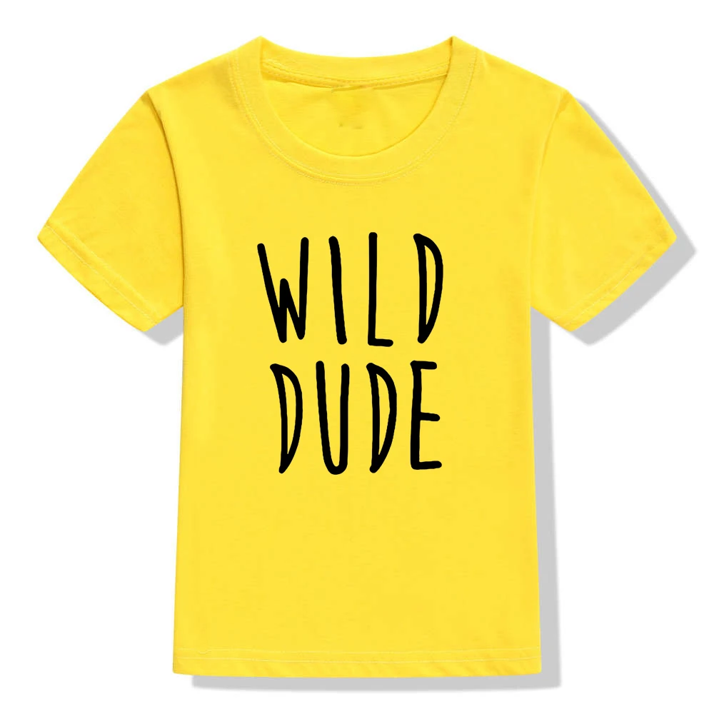 Детская футболка с надписью «Wild Dude» футболка для мальчиков и девочек футболка «Brothers Sister», детская одежда для малышей Забавные футболки, Прямая поставка - Цвет: H412-KSTYE-