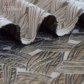

American style luxury 3D leaves jacquard brocade fabric for spring dress coat suits jacquard fabric cloth tela tejido SP3134