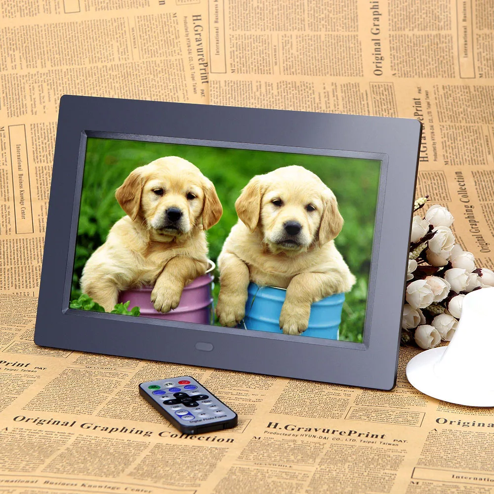 10 ''HD TFT-LCD 1024*600 цифровая фоторамка часы MP3 MP4 видеоплеер с дистанционным управлением