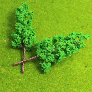 20pcs/40pcs/80pcs TT Scale Model Trees 7cm 1:100 Iron Wire Green Trees Train Layout Set D7027