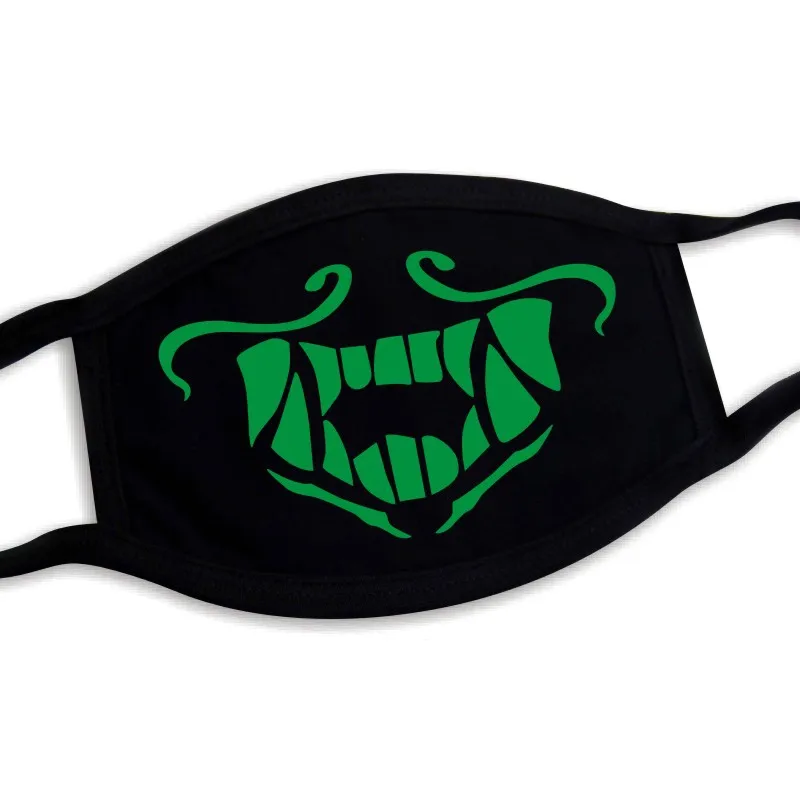 Маска для лица аниме мультфильм рот Муфельная маска для лица покрытие для велоспорта против пыли хлопок лицевая Защитная крышка маски - Цвет: 6KZblack-green