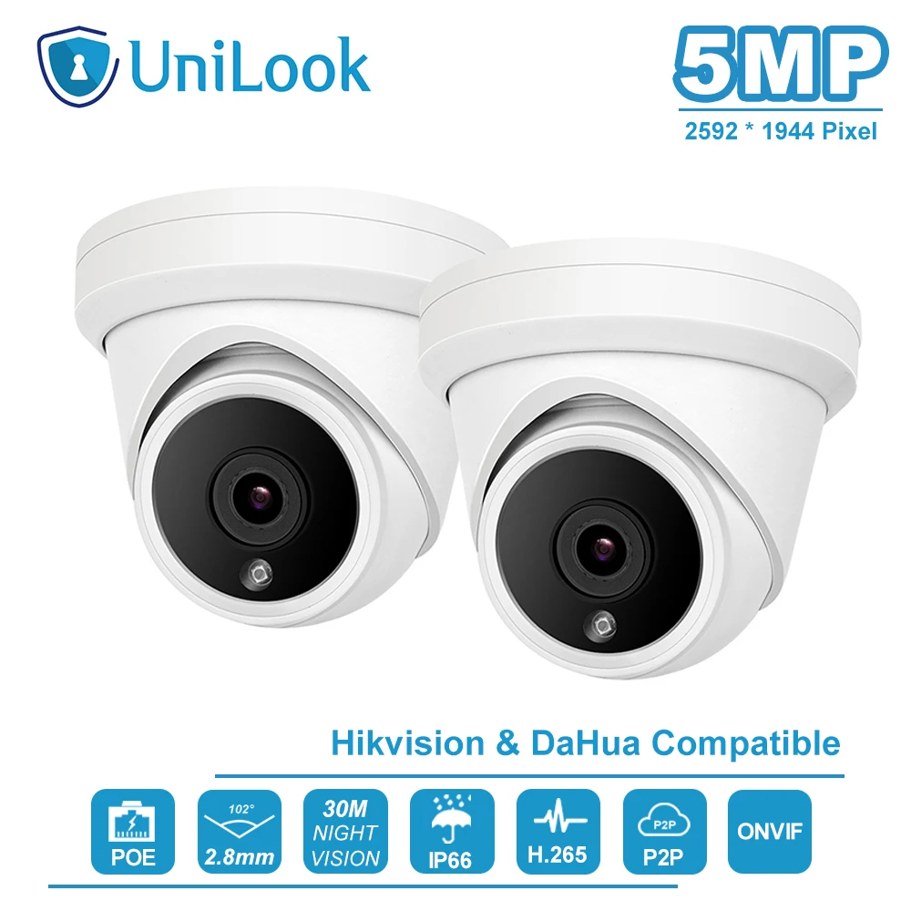 Only 2 Dome Cams Hikvision OEM 8CH 4 к NVR 5MP пуля/Купол POE IP Камера 4/6/8 шт. наружного наблюдения ONVIF, H.265 CCTV NVR Наборы с 1/2/4 ТБ HDD - Цвет: Only 2 Dome Cams