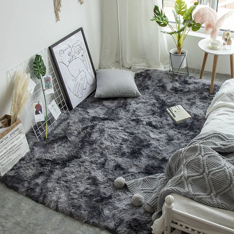 

Nordic ins tie dyed carpet bedroom mat living room coffee table rectangular rug modern minimalist mat computer chair floor rug