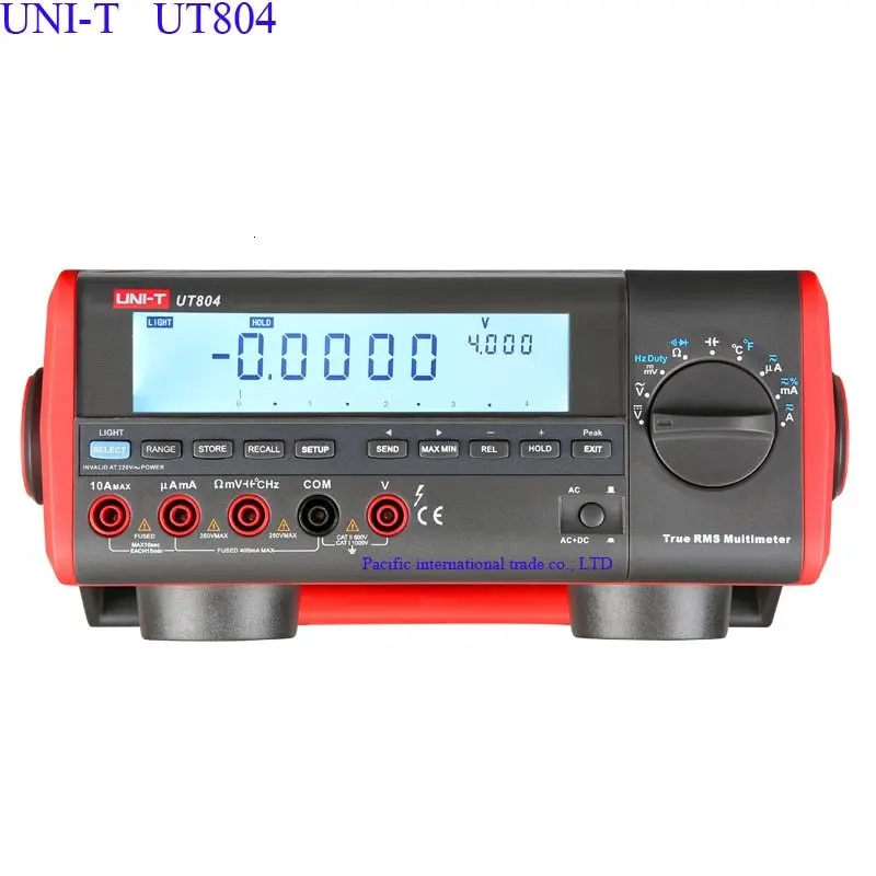 UNI-T UT804 настольный цифровой мультиметр True RMS AC DC Вольтметр Амперметр емкость Омметр частота измеритель температуры ЖК-дисплей