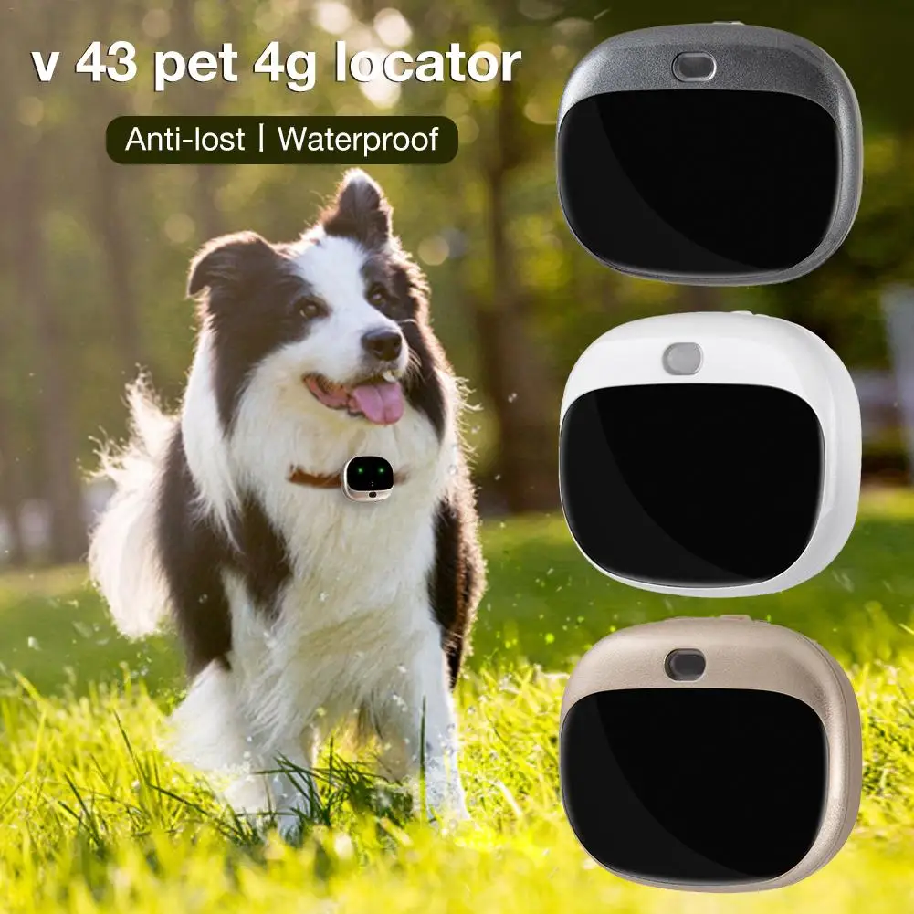 

V43 Pet 4G Locator Dog Positioning Anti-lost Device Small Waterproof Positioning Collar GPS Personal Tracker RF-V43 Mini GPS Pet