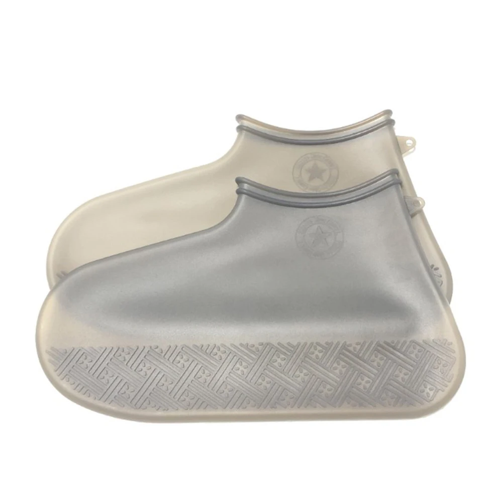 grey 1 пара многоразовых силиконовых чехлов для обуви S/M/L Водонепроницаемые дождевые Чехлы для обуви для походов на открытом воздухе Нескользящие резиновые дождевые сапоги - Цвет: grey