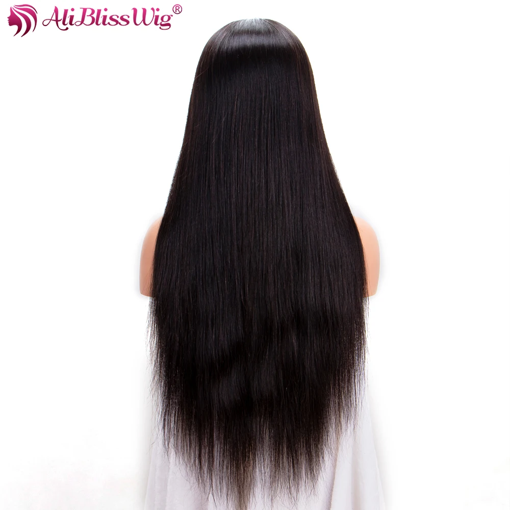 Полностью кружевные человеческие волосы парики для черных женщин прямые человеческие волосы парики предварительно выщипанные с детскими волосами отбеленные узлы Remy плотность 150