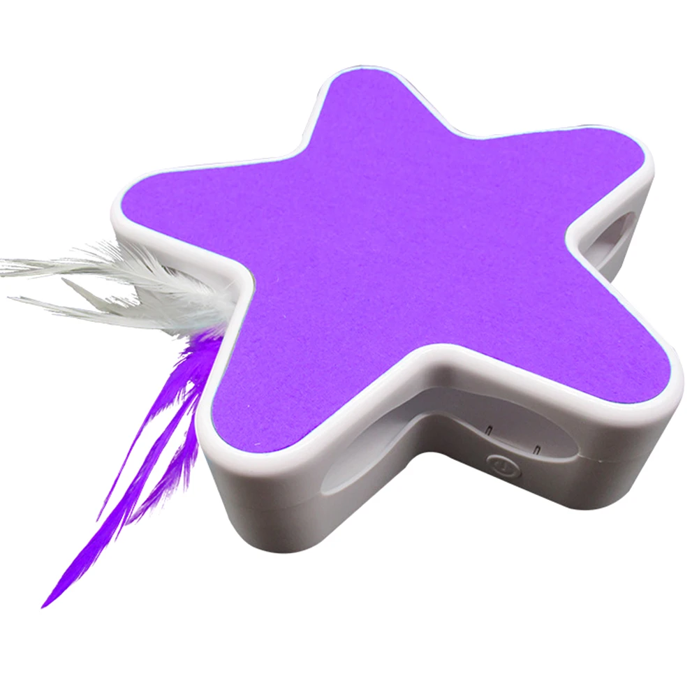 Форма пентаграммы 360 градусов умные игрушки для кошек аксессуары интерактивный Забавный вращающийся электрический котенок портативный привлекательный Прорезыватель - Цвет: Фиолетовый
