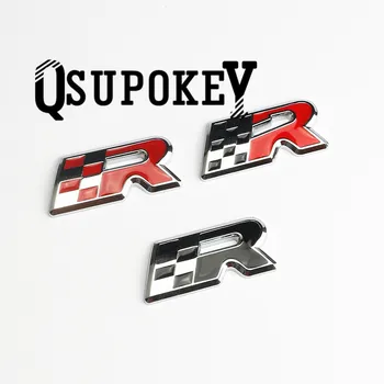

Chrome Metal R Badge Logo Car Lattice R Badge Decal Emblem Car Sticker Suitable for Volkswagen,Jaguar, Fiat, Seat stickers
