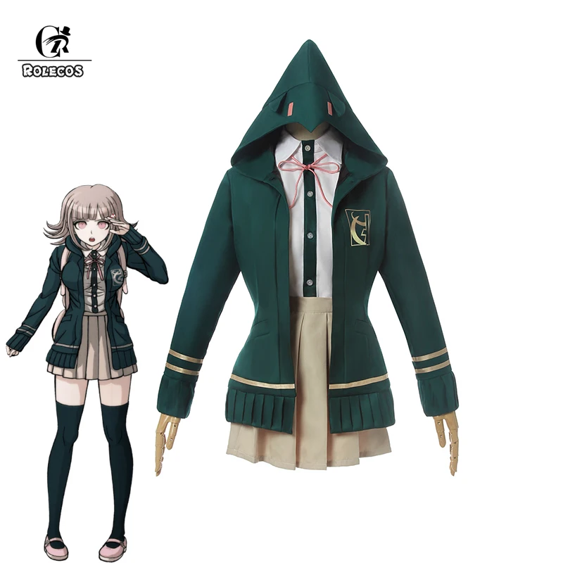 

ROLECOS Danganronpa Cosplay Costume Cospaly Anime Danganronpa ChiaKi Nanami Costume School Uniform Coat Shirt Skirt For Women