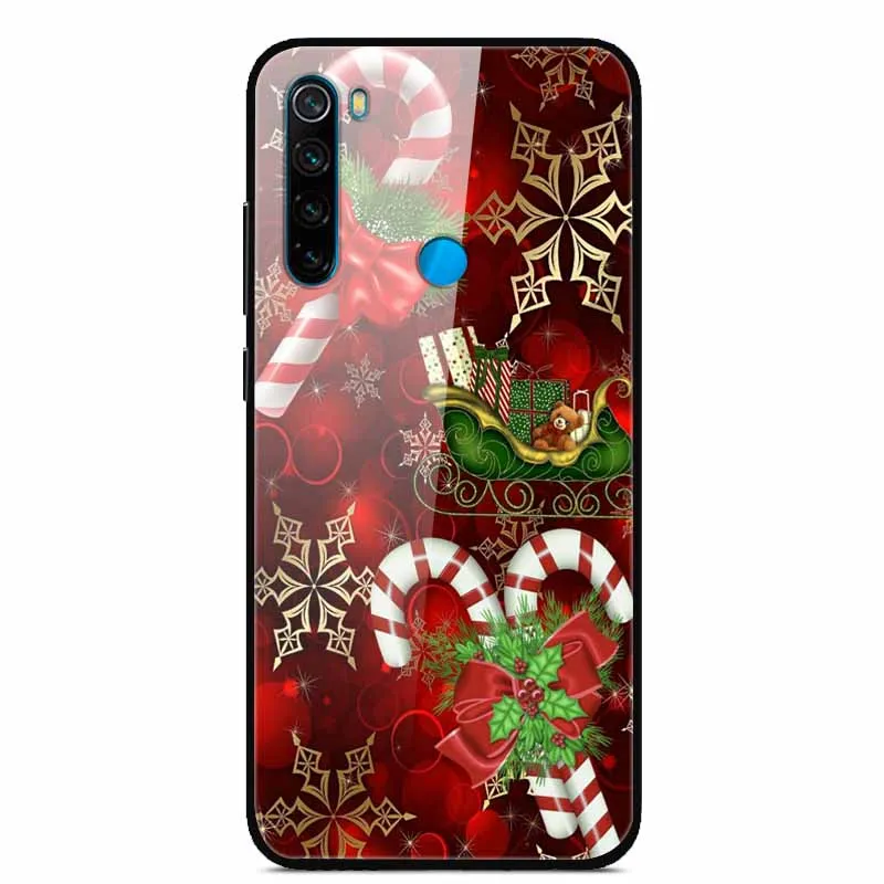 Рождественский чехол для Xiaomi Redmi Note 8 T чехол из закаленного стекла, Жесткий Чехол для телефона для Redmi 8 8A чехол для Redmi 7 7A чехол для Note 8 Pro - Цвет: 1