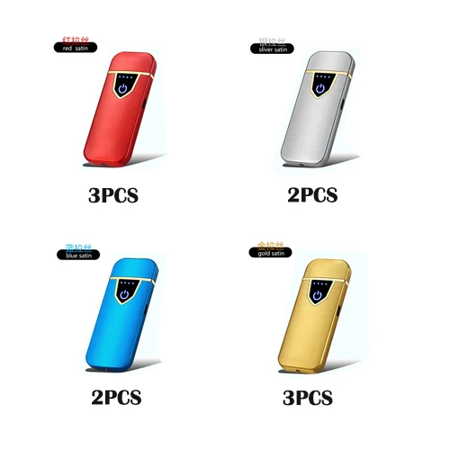 Combination N 10 шт./лот USB металлическая зарядка мини электрическая зажигалка сенсорный датчик переключатель двухсторонняя ветрозащитная Электронная Зажигалка без газовой плазмы - Цвет: Combination N