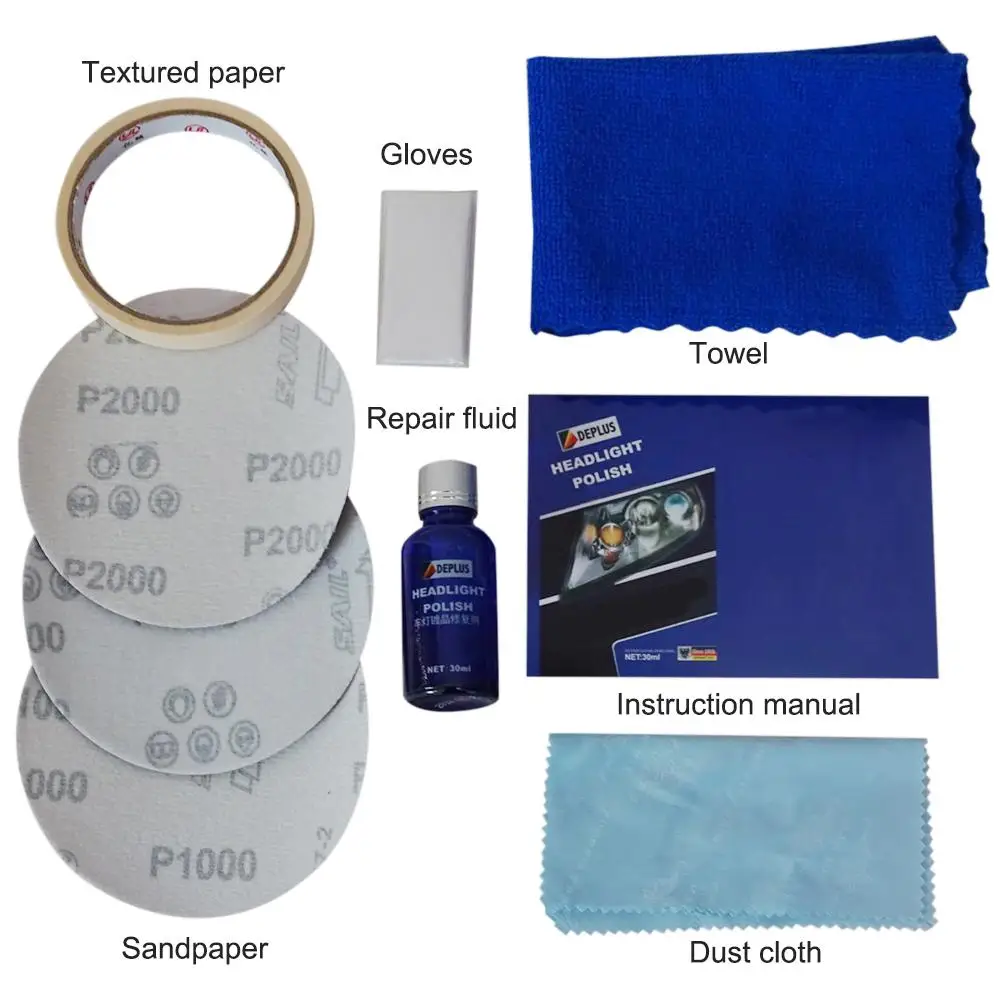 7 шт./компл. Набор для восстановления фар автомобиля автолампа линзы ремонта