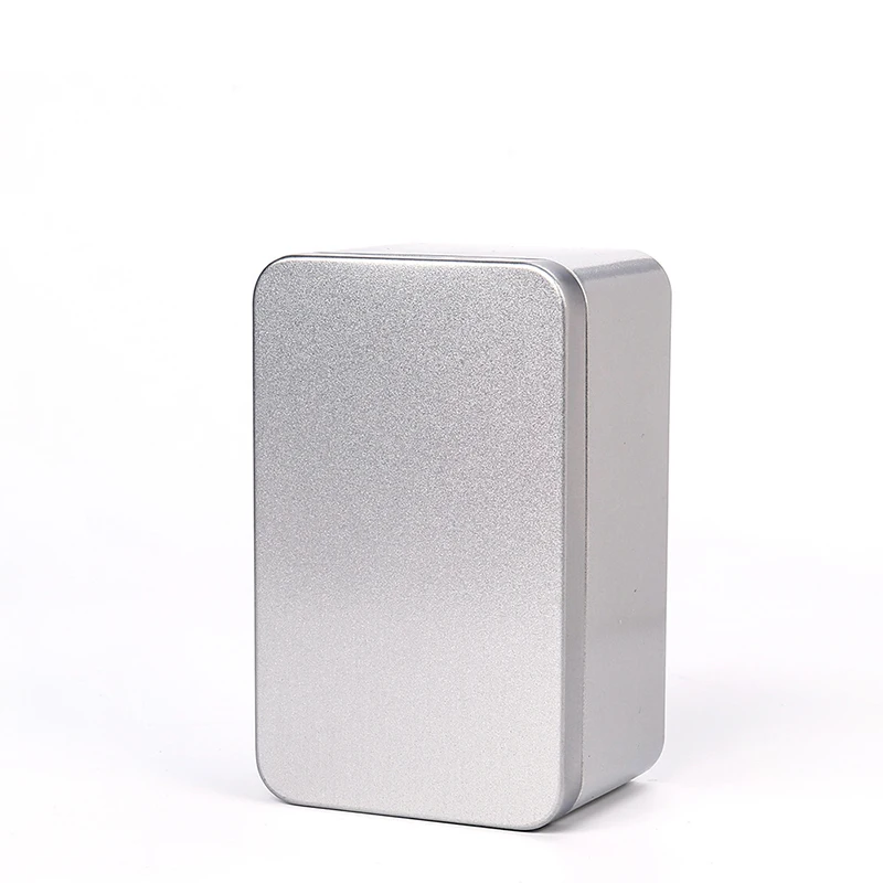 Silver Металлическая жестяная коробка, квадратная коробка для чая, косметика, ювелирные изделия, Настольная железная коробка для хранения конфет, шоколада, маленькие ящики для хранения вещей, ящики для хранения - Цвет: Silver