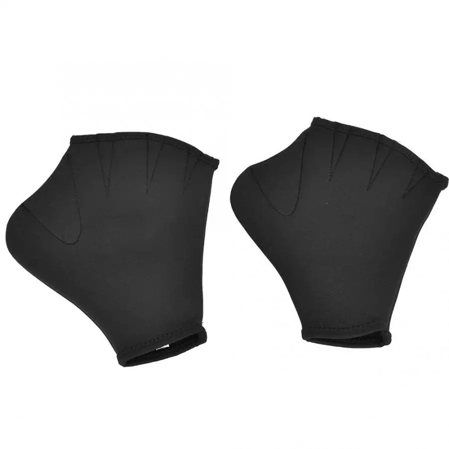 1 пара плавательные перчатки переплетенные плавники для плавания для дайвинга, с перепонками перчатки для серфинга весла тренировочные перчатки без пальцев