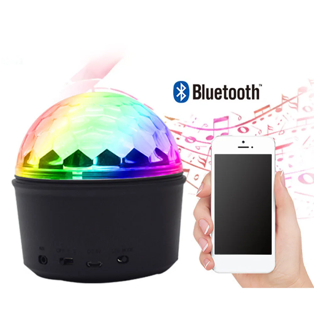Стробоскоп Домашний Мини Вращающийся bluetooth-динамик DJ сценический KTV Рождественский светодиодный светильник-шар для дискотеки зарядка через usb вечерние свадебные