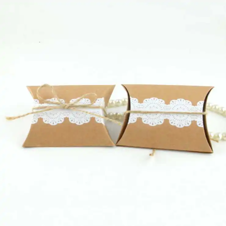 

100pcs New DIY Candy Box Gift pillow box Birthday Paper Box Pillow shape Cardboard box Jewelry Packing box Hand Make candy Box