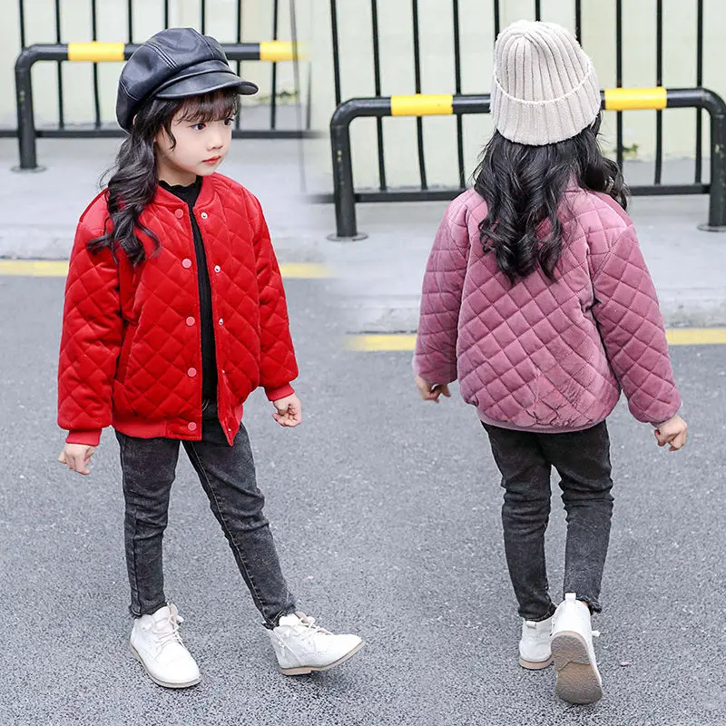 

Girls Coat 3-13 Years Old Children's Clothing Spring and Autumn Single-breasted Clothes O-Neck Long Sleeve Casual Coats 2 Colors