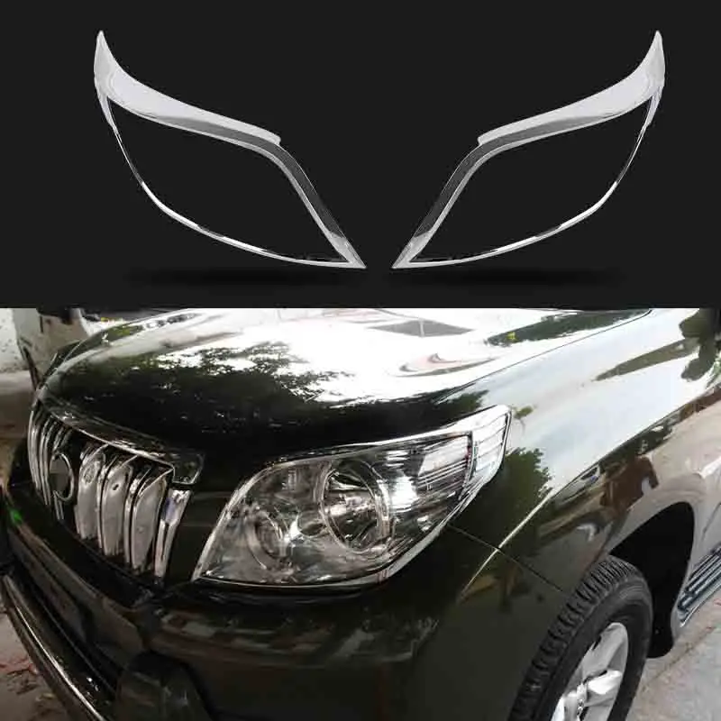 Для Toyota Land Cruiser Prado FJ150 2010-2013 Хромированная фара из АБС передняя крышка лампы отделка автомобиля Стайлинг Аксессуары 2 шт