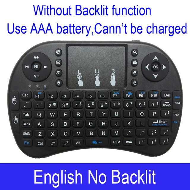English no backlit 2.4G I8 Mini Keyboard Wireless Keyboard Backlit Air Mouse English Russian Spanish French Remote Control for Android TV BOX - Цвет: English no backlit