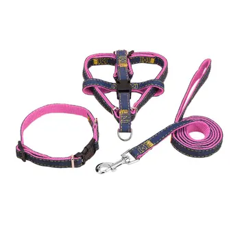 

Comfortable Pet Dog Nylon Harness Collars 3PCS/SET Adjustable Pet Leash Traction Belt Rope Pet Dog Accessories
