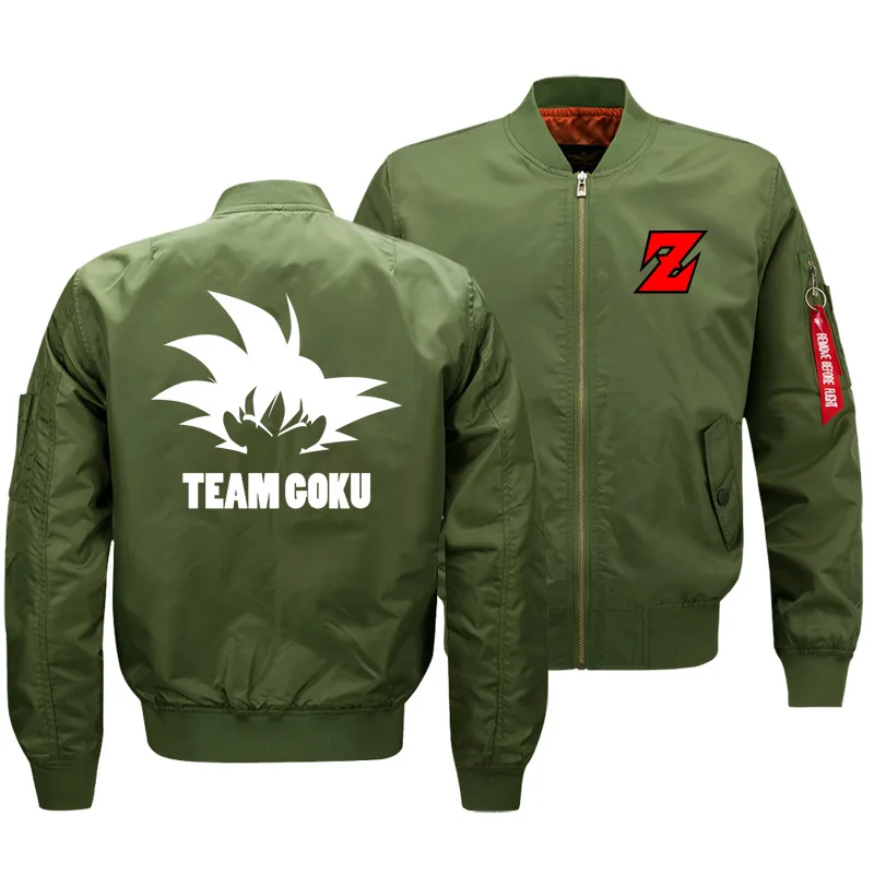 Goku Z Green 1 Cloudstyle Новая зимняя мужская куртка Dragon Ball Z пилот Бомбер куртка Гоку Утепленные Пальто 3D Мужское пальто аниме куртка Гоку 5XL - Цвет: Goku Z Green 1