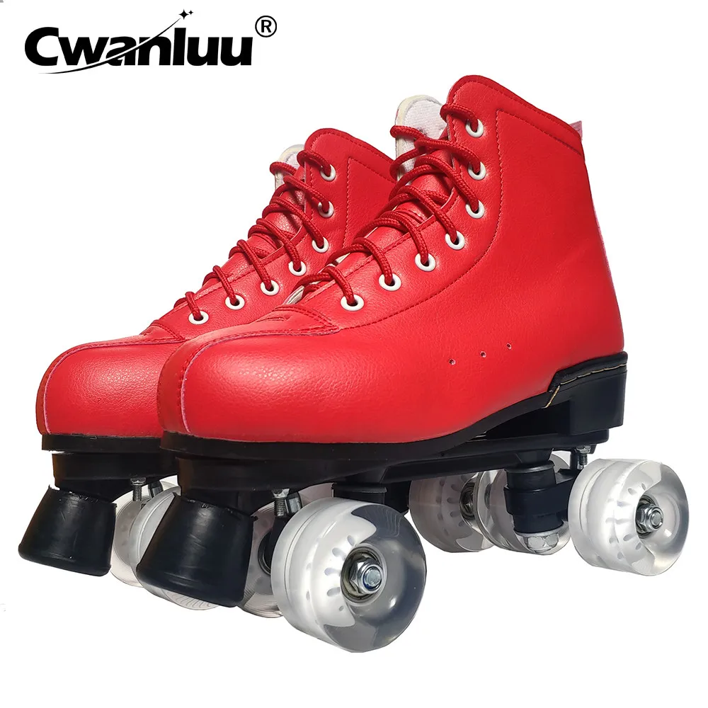 Best And Cheapest Inline & Roller Skates 2021 Women Red Pu Microfiber
