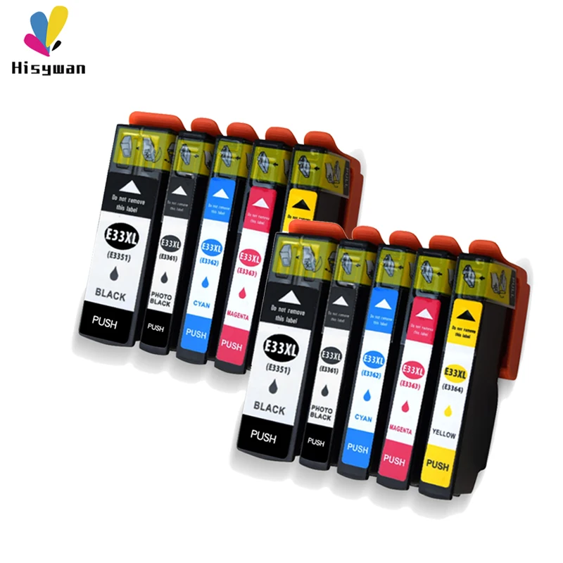 2 set Hisywan 33XL патрон чернил для принтера Epson T3351 T3361 XP530 XP630 XP830 XP635 XP540 XP640 XP645 принтер XP-530 XP-630 XP-830 XP-635 - Цвет: 2 set