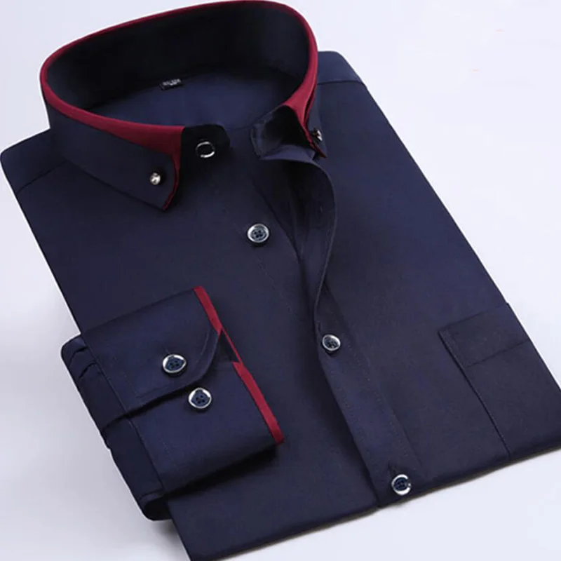 Spring Men Wedding Shirt Formal Long Sleeve Plus Size Dress Shirts 3XL 4XL 9XL 10XL 14XL dress shirts