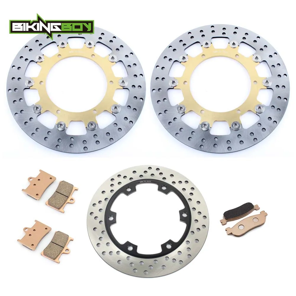 Round Gold BIKINGBOY для YAMAHA YZF-R6 1999 2000 2001 2002 YZF-R1 2002 2003 КРУГЛЫЙ волнистые плавающей спереди и сзади тормозные диски роторы колодки - Цвет: Round Gold