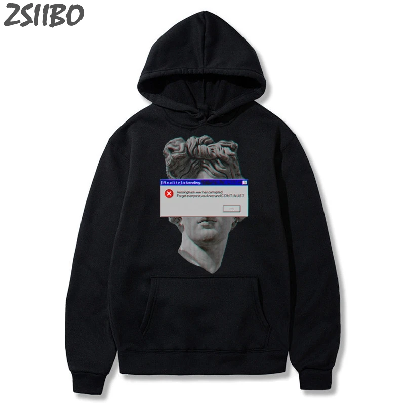 Мужские толстовки унисекс микеланжело статуя Давида Забавный принт Vaporwave