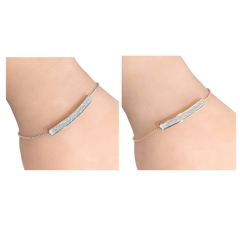 2 шт. Элегантный женский браслет Длинные полосы стразы на цепочке регулируемые ювелирные изделия романтичный браслет подарок любви, серебро и золото