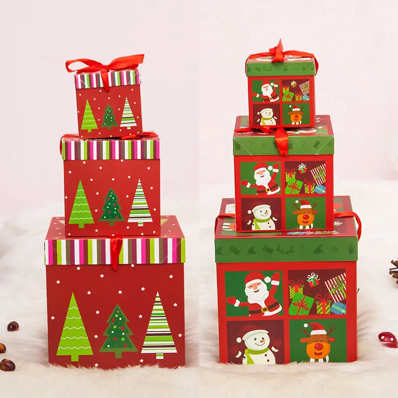 Новые персонализированные рождественские подарочные коробки вечерние подарочные коробки 10 см 15 см