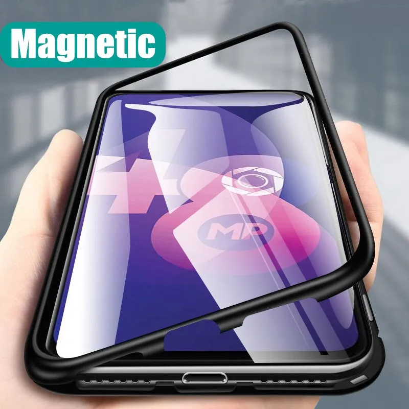 Магнитный адсорбционный чехол для MOTOROLA MOTO G8 Play Plus E6 E5 G6 G7 Power One Macro Glass Case |