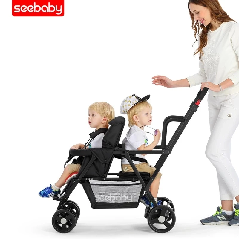 Коляска для малышей-близнецов, вторая детская двойная коляска, детская коляска на колесиках, Складная Лампа, может сидеть, может лежать коляска, дорожная система