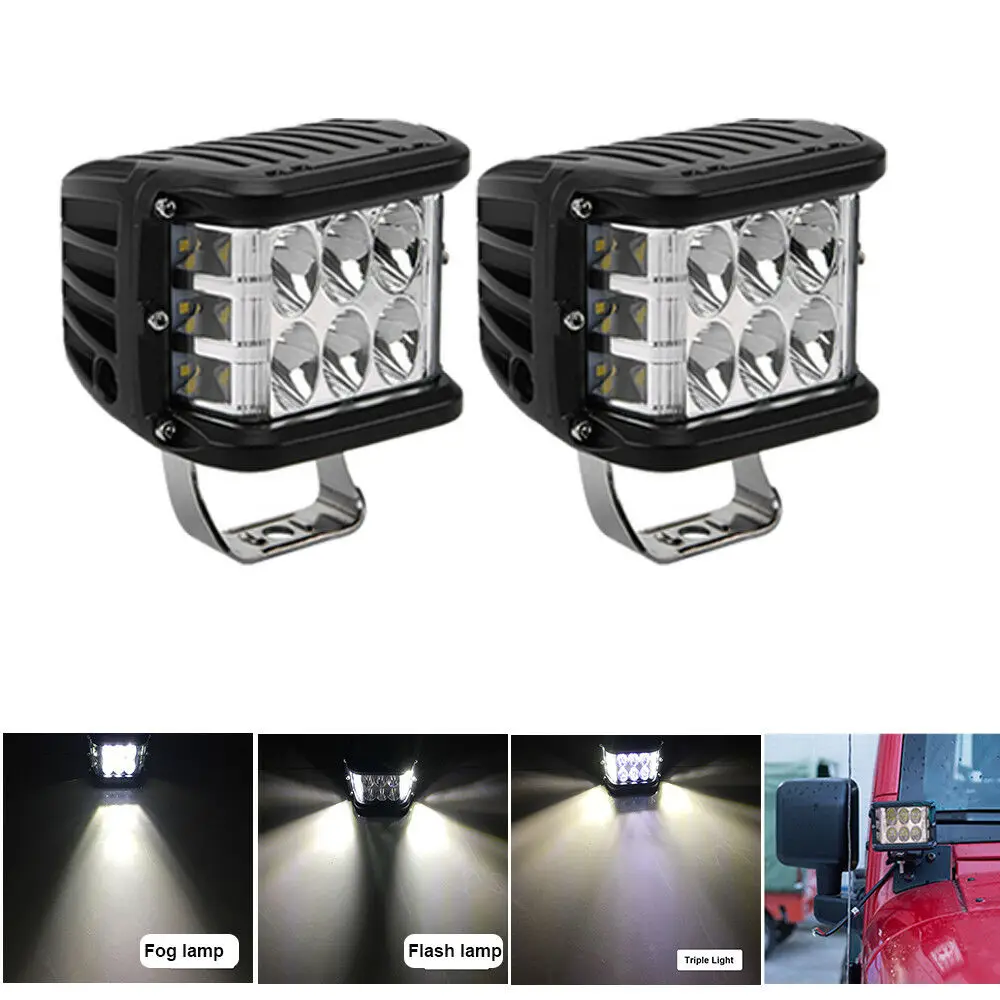 

4x13x8cm 4 Inch Work Fog Light Bar DC12-24V LED Square Lamps Driving Strobe Fit For SUV Car Truck Light Bars