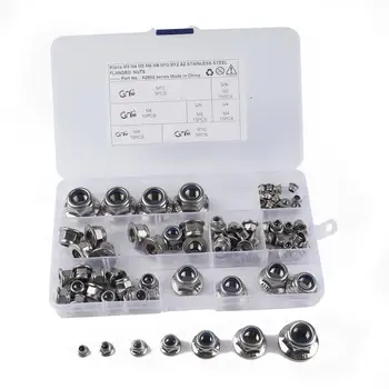 

[Combination] 80PCS In Box-Flange Nylon Nut: M3-15PCS M4-15PCS M5-15PCS M6-15PCS M8-10PCS M10-10PCS M12-5PCS