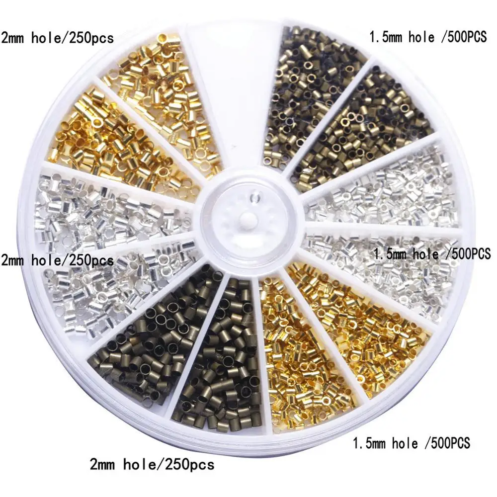 

2250pcs/set Fixed Tube Beads for DIY Jewelry Making Jewelry Findings&Components