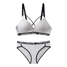 Бюстгальтер пуш-ап с перекрестными бретельками, бесшовный хлопковый бюстгальтер, комплект нижнего белья с мягкой чашкой, спортивный бюстгальтер, однотонное женское нижнее белье