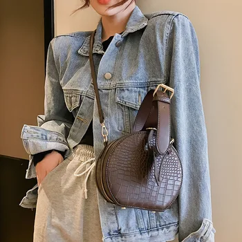 

Round PU Leather Crossbody Bags For Women 2019 Fashion Totes Female Shoulder Messenger Bag Lady Handbags
