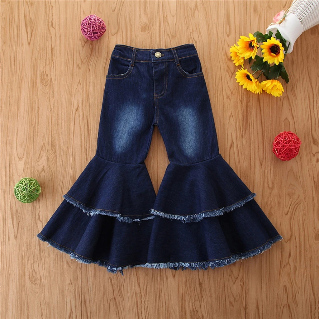 girls ruffle jeans